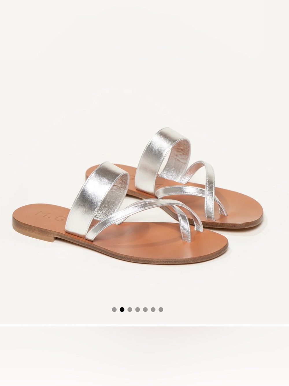M.Gemi The Medio Silver Metallic Nappa Sandals-Sz EU 38-US 7.5
